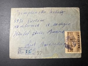 1946 Registered Poland Cover Janowok Chorzel to USA