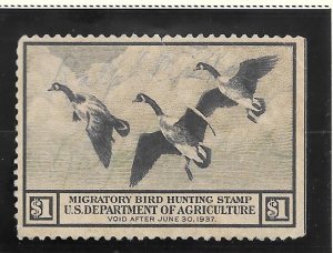 #RW3 Used 1936 Federal Duck Stamp