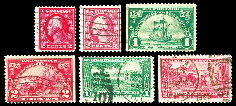 Scott 406-618 1c-2c 6 Different Issues Used F-VF Cat $12.25
