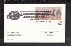 Centennial MT,West Yellowstone 1989 Cancel Cover BIN 