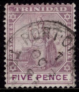 TRINIDAD QV SG119, 5d dull purple & mauve, FINE USED. Cat £15. CDS