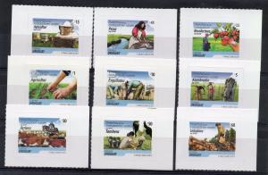 Rural workers bee fish sheep cow fruit URUGUAY deffinitives MNH #2412-2420 CV$35 