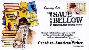 24-030, 2024,Saul Bellow , First Day Cover, Pictorial Postmark, Writer, Author,