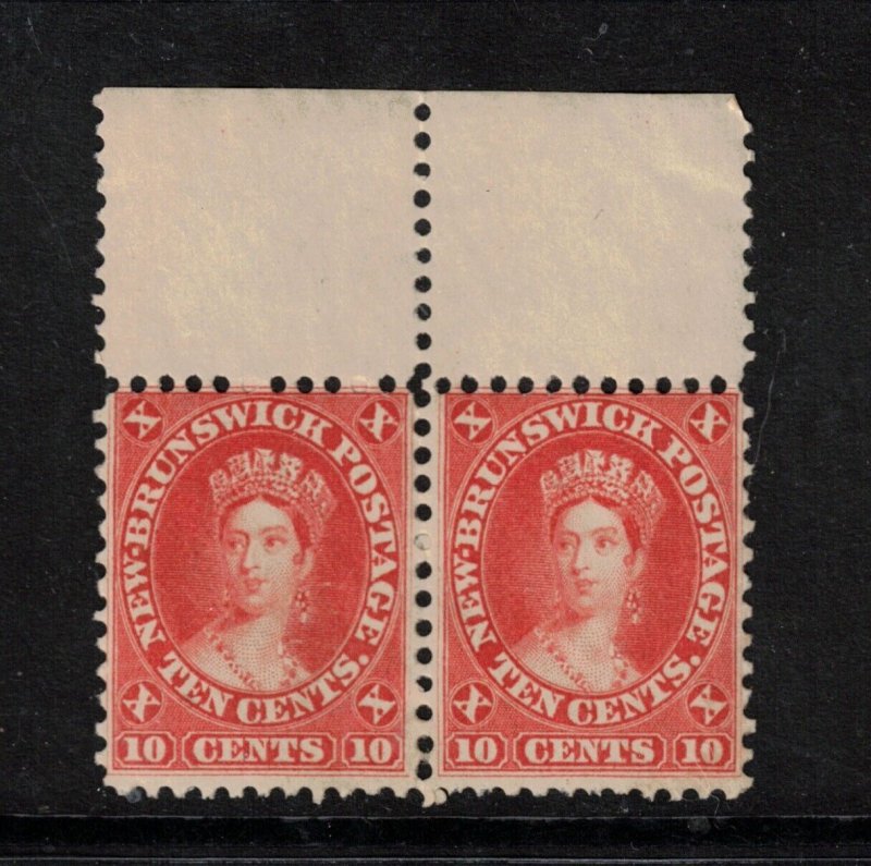 New Brunswick #9 Mint Fine Never Hinged Top Margin Fresh Pair