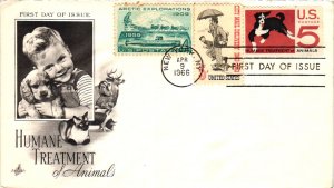 #1307 Humane Treatment of Animals – 3 stamp combo – Artcraft Cachet  SCBL