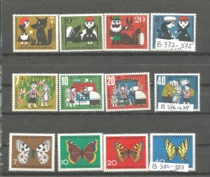 Germany B 372-375  , B 376-379  ,  B 380-383  MNH