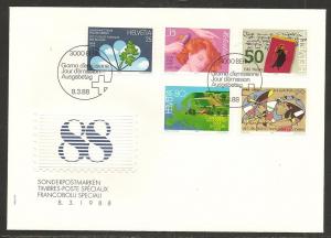 Switzerland 817-21 1988 Special Issues UA FDC