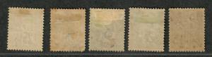 Cochin China Sc#1-5 M+U/H/F-VF, Complete Set, 1 NG, 3 Tear, Cv. $475