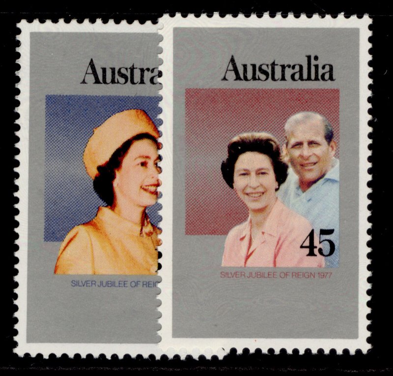 AUSTRALIA QEII SG645-646, 1977 silver jubilee set, NH MINT.