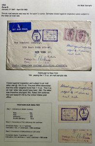 1952 Edinburgh England Airmail Postage Due Cover To Lumirol Co New York USA