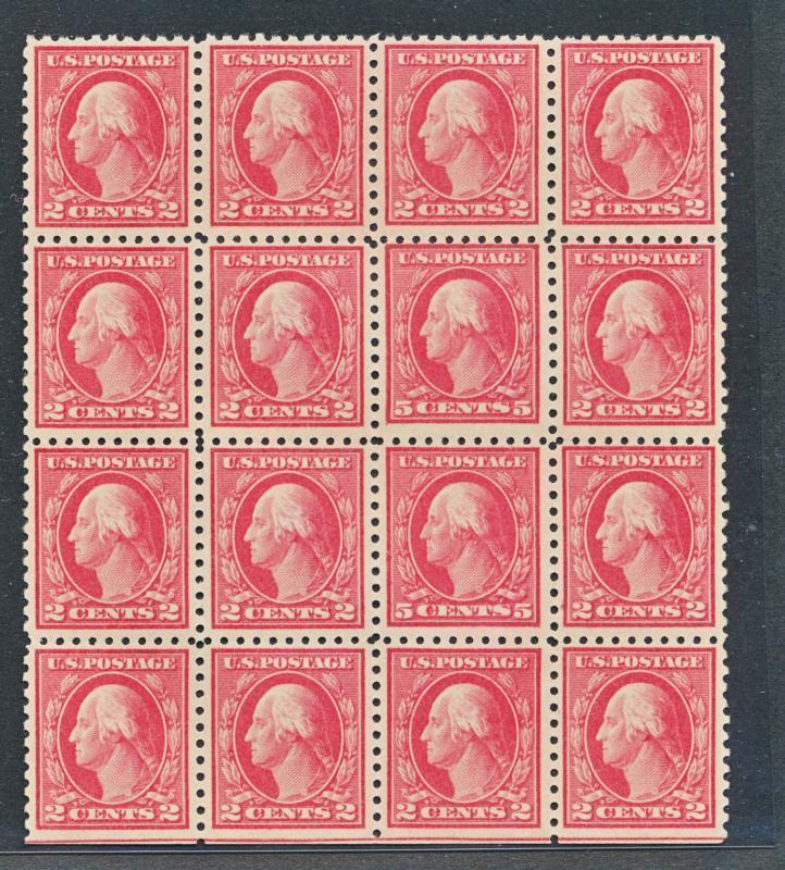 UNITED STATES 467 MINT NH BLOCK OF 16 DOUBLE ERROR, PERF 10