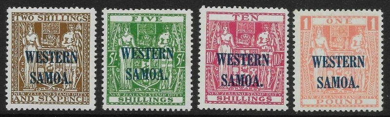 SAMOA SG207/10 1945-8 ARMS OVPT SET TO 1 MNH