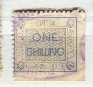 BRITAIN; Early 1900s Liverpool Cotton Revenue fine used 1s. value