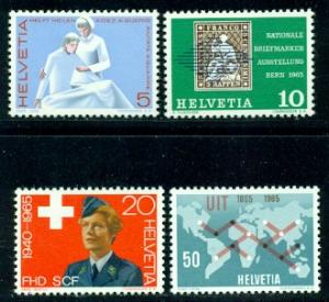 Switzerland #462-465  Mint  VF  VLH  Scott $2.05