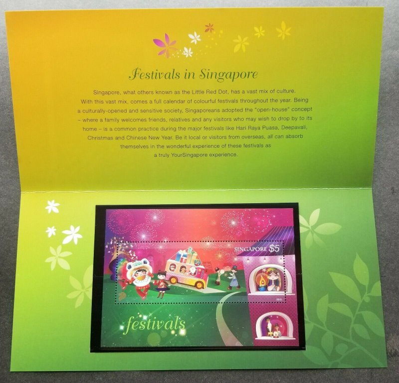 Singapore Festivals 2012 Diwali Fireworks Lion Dance Christmas Raya (p.pack) MNH