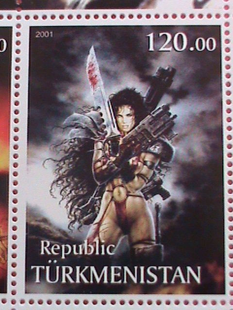 TURKMENISTAN STAMP-2001-ART OF LUIS ROYO-MNH STAMP SHEET -RARE