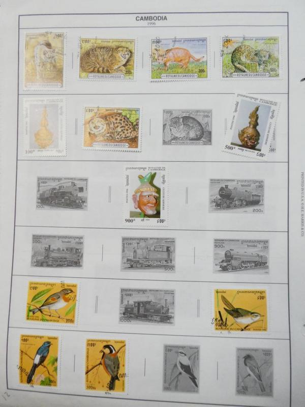 EDW1949SELL : CAMBODIA Collection of different on pages Mostly Topicals Cat $587