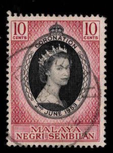 MALAYA Negri Sembilan Scott 63 Used QE2 Coronation issue