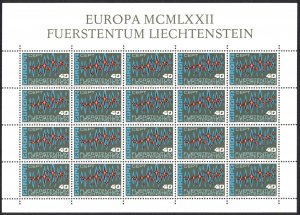 Liechtenstein Sc# 504 MNH Pane/20 1972 Europa