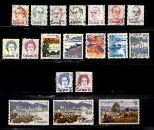 Canada - #586 - 605 1972-76 Definitive set/19 - Used