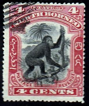North Borneo #104 Orangutan, 1899. Used, HM