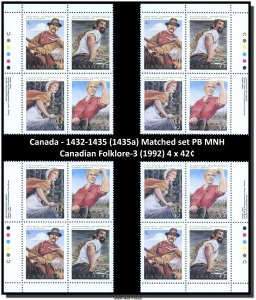 Canada - 1432-1435 (1435a) Matched set PB MNH - Canadian Folklore-3 (1992)