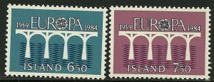 Iceland # 588-9, Mint Never Hinge.