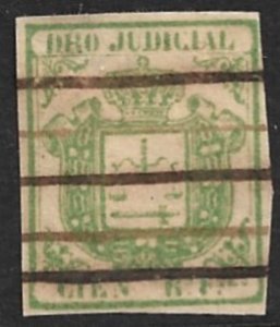 SPANISH COLONIES CUBA PHILIPPINES PUERTO RICO 1856-64 100r Judicial Revenue USED