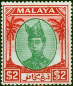 Trengganu 1949 $2 Green & Scarlet SG86 Fine LMM