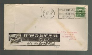 1945 Canada Patriotic cover to Waterville Maine USA 25 Club Up to date