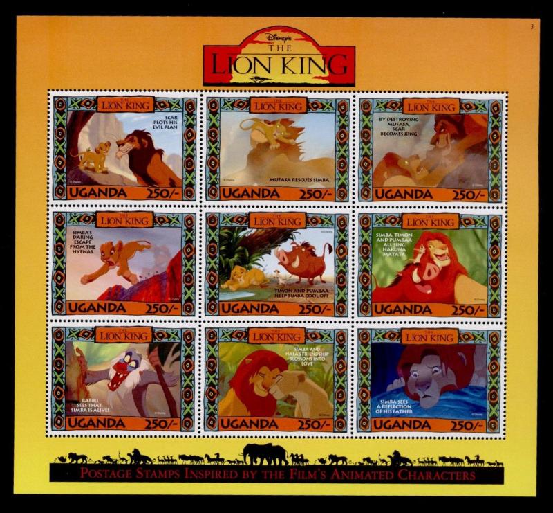 Uganda 1266-71 MNH Disney, Lion King, Animals