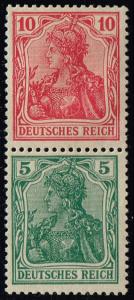 Germany #82+83 Germania; Unused Se-tenant Pair