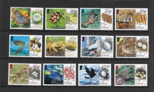 FISH - ASCENSION #924-35  BIRDS, MARINE LIFE,  INSECTS MNH