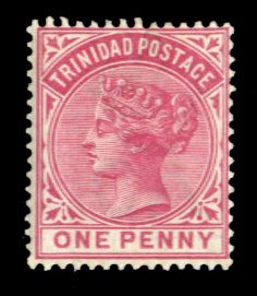 Trinidad #69 Cat$25, 1883 1p rose, hinged