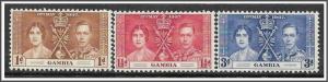 Gambia #129-131 Coronation Complete Set MHR