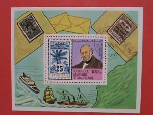 MAURITANIA STAMP :1979 SC#487 CENTENARY OF SIR ROWLAND HILL CTO S/S SHEET-