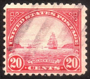 1923, US 20c, Golden Gate, Used, Sc 567