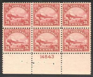 U.S. #C6 Mint NH Plate Block - 1923 24c DeHavilland