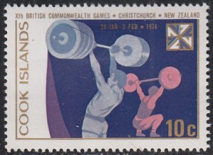 Cook Islands 1974 MH Sc #375 10c Weightlifting Commonwealth Games