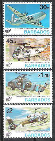 Barbados 901-4 MNH Set - Aircraft, Helicopter