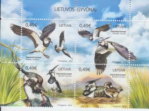 2018 Lithuania Northern Lapwings B4 (Scott NA) MNH