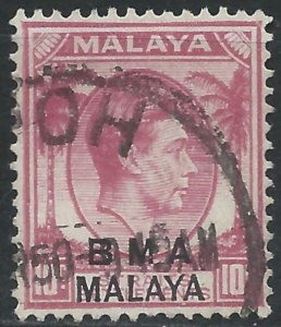 BMA Malaya - 10c purple (I) - SG8 used