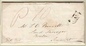 GB HANTS Cover Wickham Receiver *Fareham Penny Post* 1827 Bruton Letter EP451 