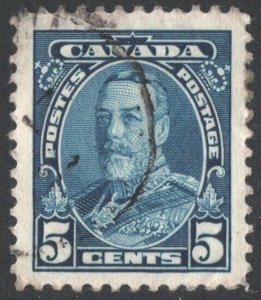 Canada SC#221 5¢ King George V Single (1935) Used