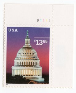 Scott #3648 $13.65 Capitol Dome at Dusk Plate Number Single Stamp - MNH