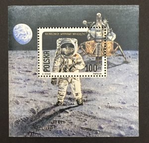 Poland 1989 #2910a S/S, Moon Landing 20th Anniversary, MNH.