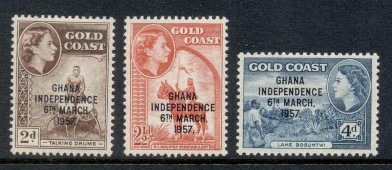 Ghana 1958 QEII Pictorials Opt New Values MLH