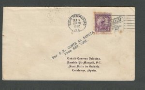 1932 NY Paquebot Mail Via SS Conte To Spain