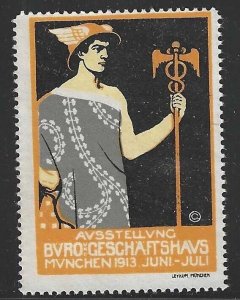 Munich, Germany, 1913 Commercial Building Exhibition, Poster Stamp