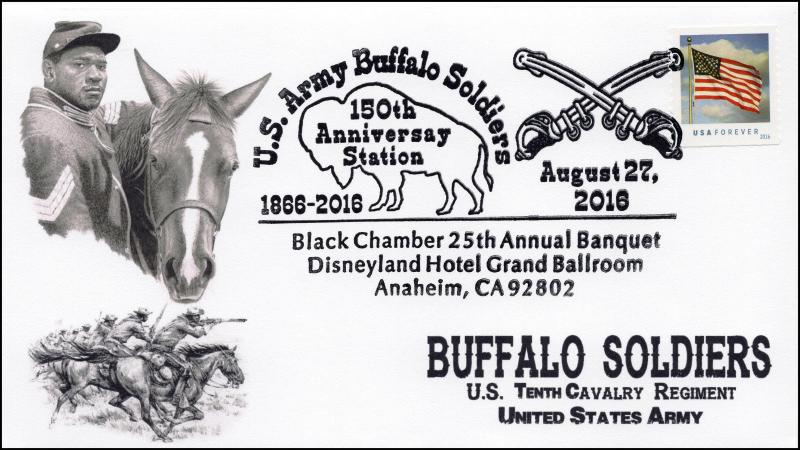 2016, Buffalo Soldiers Anaheim CA, BW Pictorial, 150th Aniv, 16-312